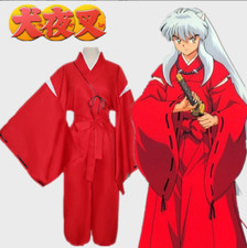 Inuyasha Sesshoumaru Cosplay Red Costume Kimono Men Robe Clothing Halloween Suit