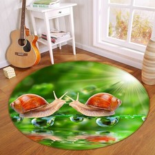 Tapis antidérapant animal escargot d'eau 3D N508 rond élégant tapis Fay