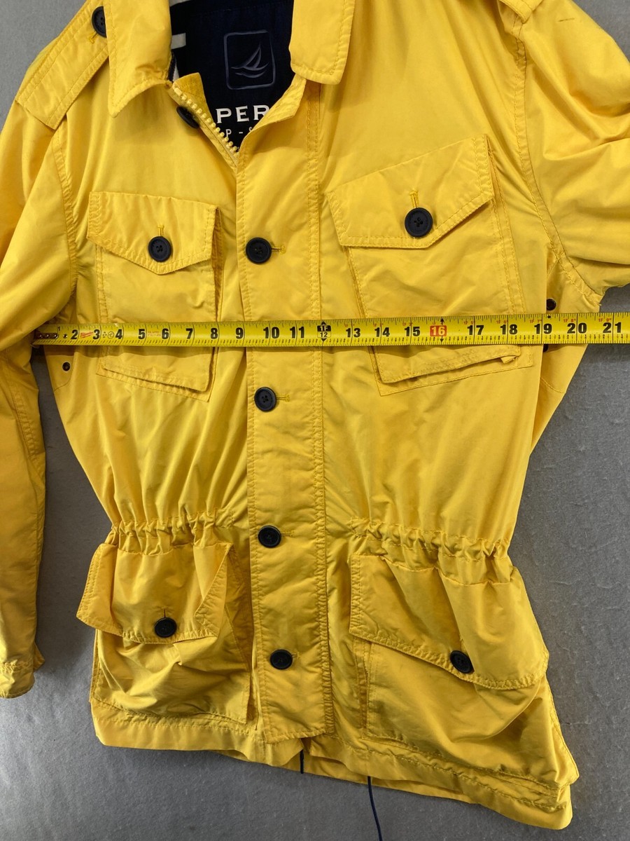 Sperry Top Sider Jacket Mens M Yellow Nautical Boating Cargo | eBay