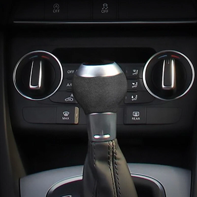 Borde de perilla de cambio de marchas de cuero gamuza gris para Audi A3 Q3 TTRS RSQ3 RS3 RS4 RS5 Foto 2 de 4