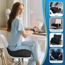 Seat Cushion,Thick Memory Foam Cushions for Office Chair, Car Seat 4.7" - Black.