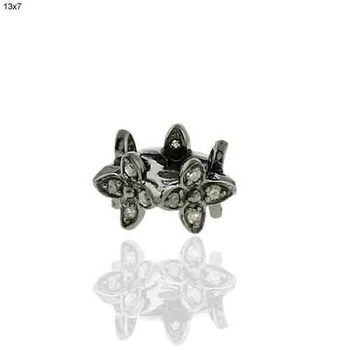 Mousqueton Serrure En Argent 925 Avec Pavé Diamant - Bijou Fait Main, Taille 15x29mm, Idéal Pour Collier