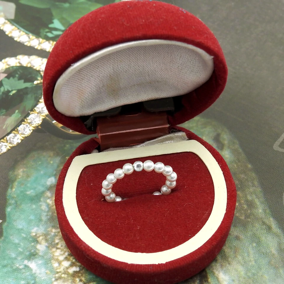 Natural Freshwater Pearl Proposal Ring 925 Silver Fragile Ring Handmade Jewelry - Image 3 of 4