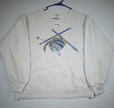 Vintage Crazy Shirts Mens Large White Kliban Cat Graphic Fleece Lined Sweatshirt
