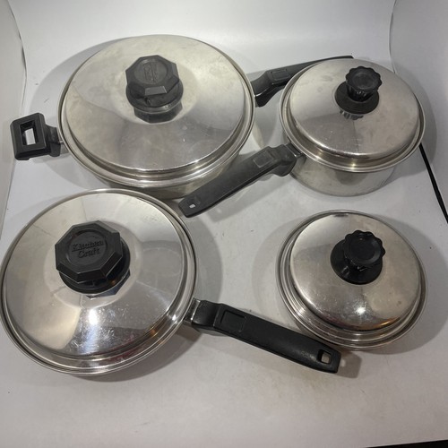 Juego de utensilios de cocina vintage artesanales de acero inoxidable de 3 capas y 5 capas 8 piezas - Hecho en EE. UU.