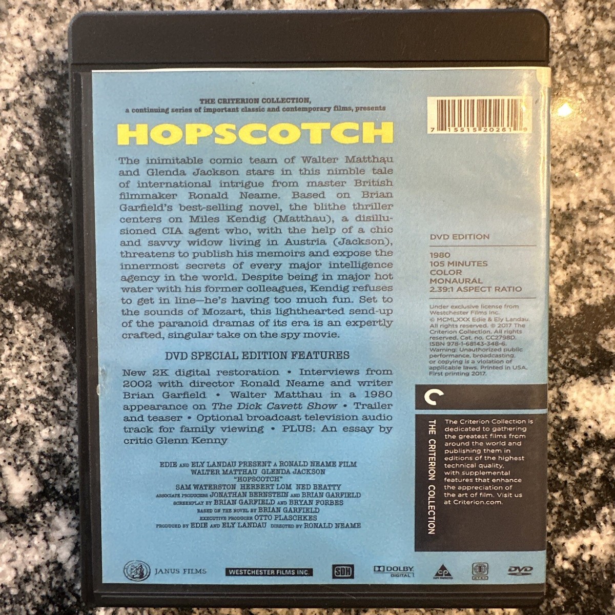Hopscotch Criterion DVD 1980 Walter Matthau Glenda Jackson