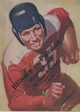1944 Illinois vs Purdue Football Program EX Condition 10/7/44