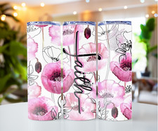 Faith with Pink Flowers 20oz Sublimated Tumbler - Free Shipping - SKU0155