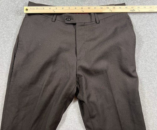 Bachrach Dress Pant Size 32x32 Black Flat Front Men Wool Blend Slim NWT MSRP $98 - Picture 17 of 20