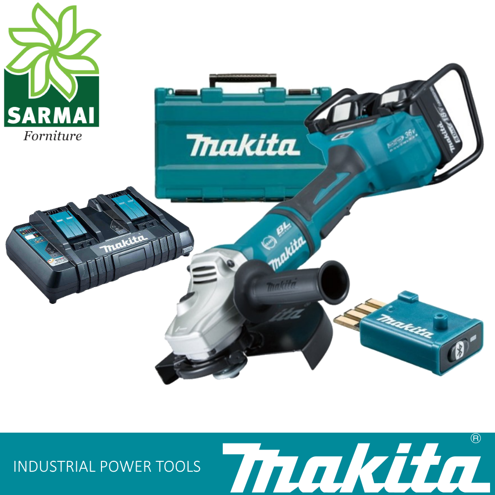 MAKITA DGA901T2U2 Smerigliatrice angolare a batteria 36V 230 mm con batterie