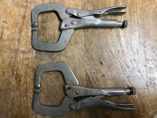 Lot of 2 VINTAGE PETERSEN DEWITT  VISE GRIP 6R WELDING CLAMP LOCKING PLIERS USA