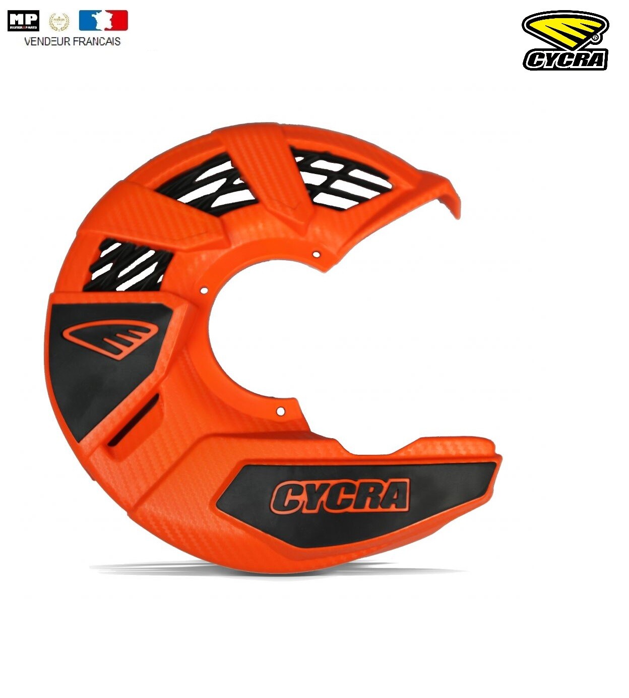 Protection disque frein avant Cycra orange en polymère haute résistance pour KTM 250-500cc