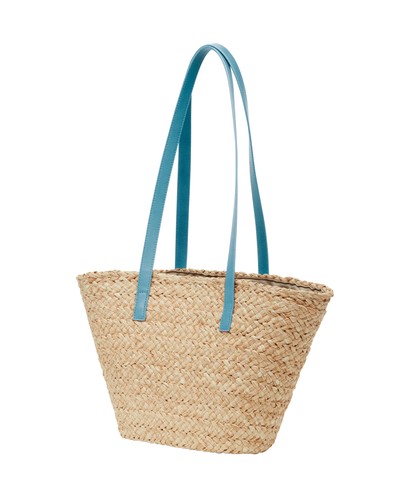 Cavalli Class Strandtasche CERVINIA Natur/Hellblau Medium Stroh - Bild 2 von 4