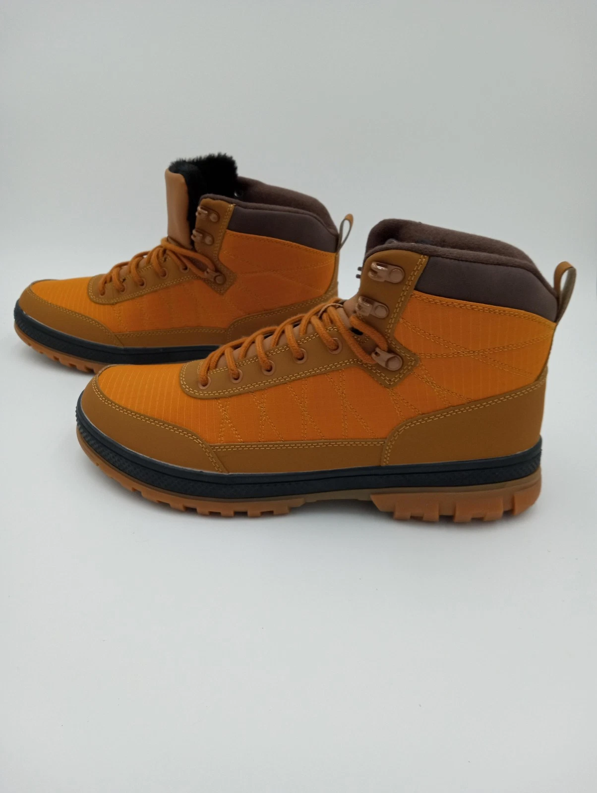 Wondamo Winter Snow Boots Mens Faux Fur Lined Outdoor Wheat Light Brown Size 11