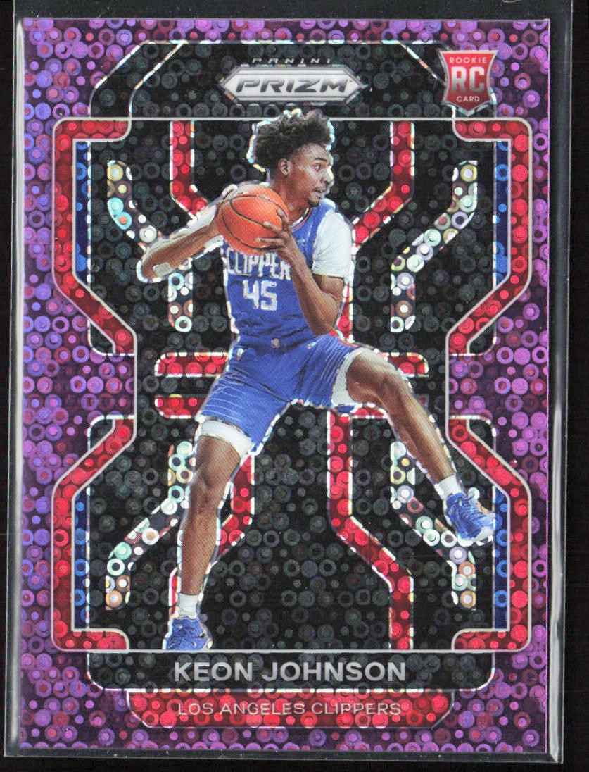 2021-22 Panini Prizm Keon Johnson Fast Break Purple Disco Rookie /75 #326