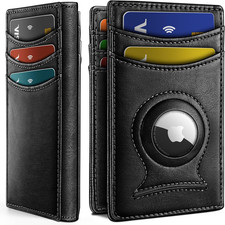 Men Airtag Wallet,Slim Wallet Money Clip Card Holder Magnetic Closure 12 Cards i