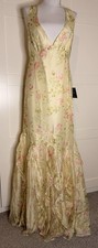 Lulus ‘Deluca’ Cream Floral Ruffle Maxi Dress Wedding Guest Size M (UK 10-12)