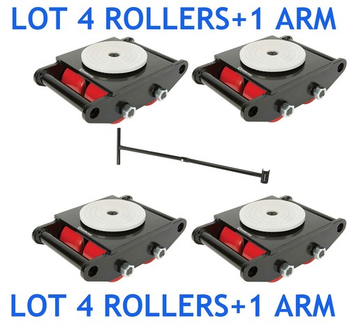 LOT of 4 Strongway Machinery Mover 13,000-Lb/6 ton Capacity + 1 Steering Arm