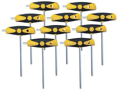 Wiha 54097 10 Piece Softgrip Dual Drive Sae T-Handle Set