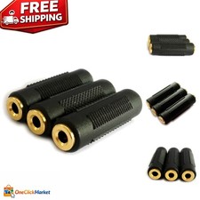 Gold Plated 3.5mm Stereo Jack Adapters - Female to Female, 3 Pack for Easy Co...