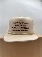 Vintage Montrose Ford Nissan Lincoln Mercury Trucker Hat Adjustable