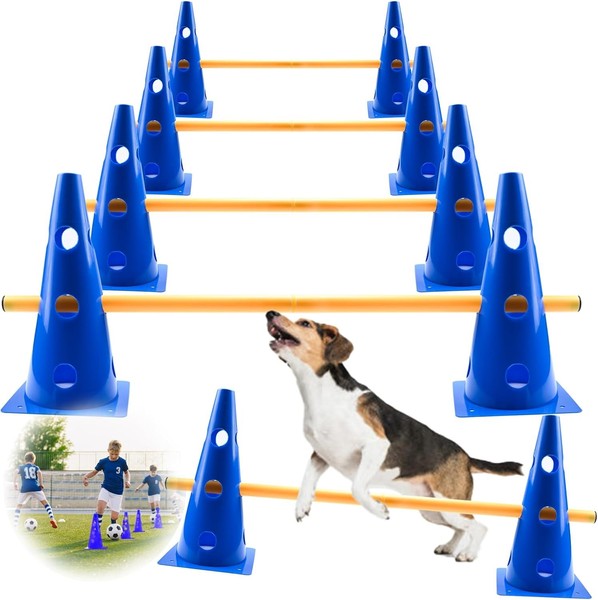 Agility Set Hunde Cavaletti SteckhüRden 32Cm HöHe 8 Stangen 80Cm Lang-image
