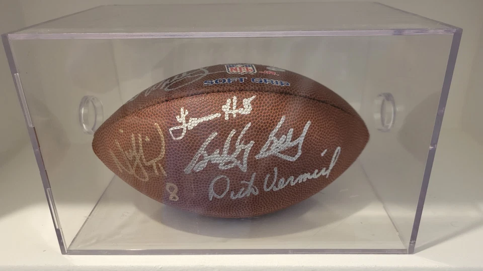 Fútbol americano autografiado Wilson - Lamar Hunt, Dick Vermeil, Nick Lowery, Bobby Bell. Foto 4 de 4