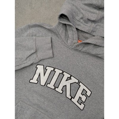 Vtg Nike Athletic Dept Mens Size M Grey Pullover Hoodie Spellout Logo Casual