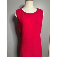 Calvin Klein Womens Pink Textured Sleeveless Sheath Dress Size 12 Round Neck
