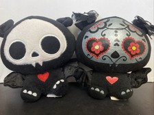 Skelanimals Diego Vampire Bat  Day of the Dead Beanie Plush Lot of 2
