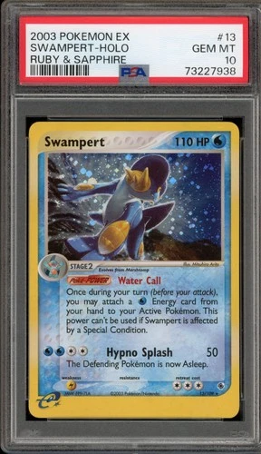 Pokemon Swampert EX Ruby & Sapphire Holo Rare #13 PSA 10 Gem Mint