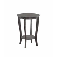 American Heritage 24 in.(H) Dark Gray Wire Brush Round End Table