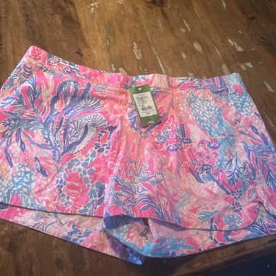 Lilly Pulitzer Ocean View Short Blue Peri Sunrise Bay Women's Size XL Shorts NWT