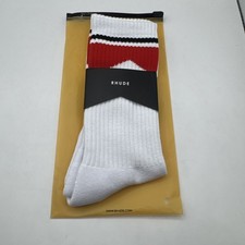 Rhude Chevron Sock White/Red/Black One Size BNIB