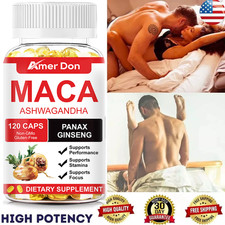 Maca Root Capsules 10000mg, Peruvian Maca Extract for Men  Women 120 Capsules