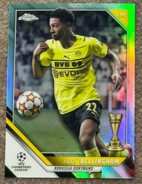 2021-22 Topps Chrome UCL Jude Bellingham #58 Aqua Refractor /199 Dortmund
