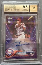 RHYS HOSKINS 2018 TOPPS CHROME ROOKIE AUTO PURPLE REFRACTOR /250 #RA-RH BGS 9.5 