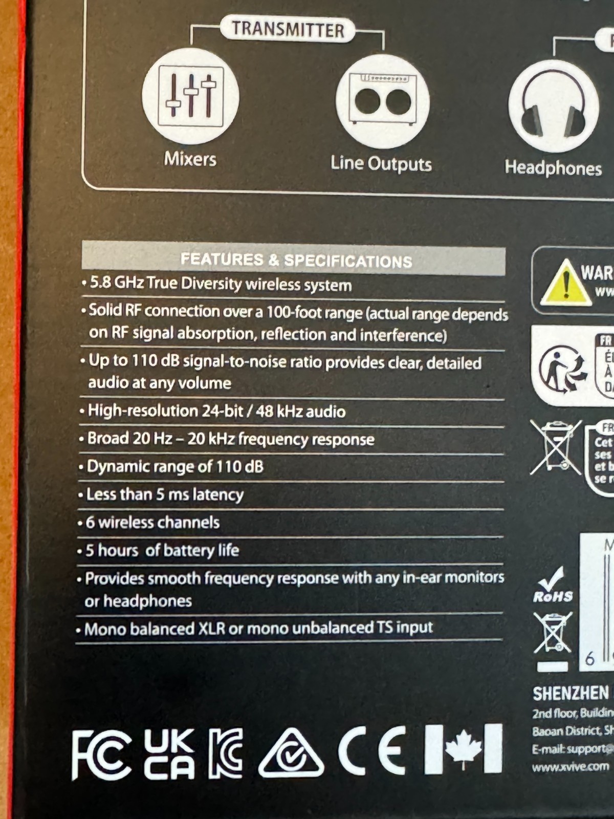 Xvive U45 In-Ear Monitor Wireless System with Transmitter & Receiver - BNIB