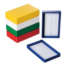 5PCS Microscope Slide Storage Box, 25-Place Slide Holder for 25×75mm slide
