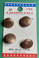 (4) 1976 LANSING AMERICANA 5/8โ NATIVE AMERICAN GOLD METAL BUTTONS USA MADE-B418