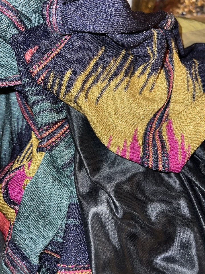 Vestido largo Missoni para mujer talla 46 multicolor maxi metálico espalda abierta 10 Foto 4 de 4