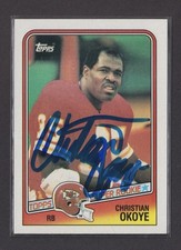 1988 Topps - Christian Okoye Autograph #363 (RC) Rookie Card KC Chiefs. rookie card picture