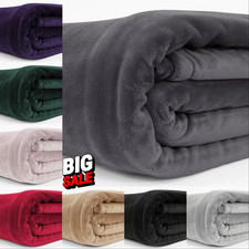 Extra Large Fleece Throws Reversible Super Soft Bed Sofa Blankets Double King
