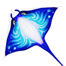  Devil Fish Kite for Kids and Adults，Easy to Fly Delta Kites 1 1 Pack (Blue)