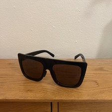 Quay Cafe Racer Oversized Sunglasses Black Frame Coffee Lens