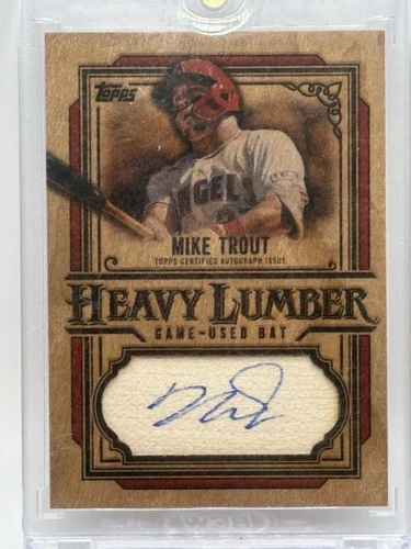 2025 Topps Heavy Lumber MIKE TROUT Auto Game-Used Bat Card Rare SSP Angels