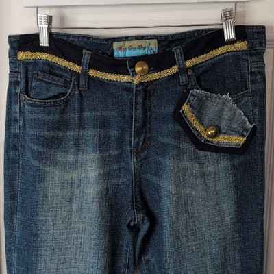 Vintage Too-She-She Denim Jeans with Gold Accents