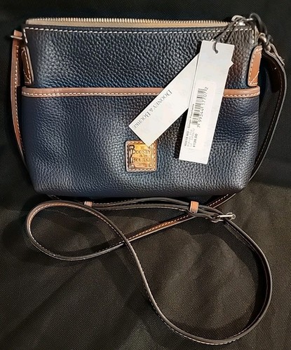 Dooney & Bourke Midnight Blue Pebble Ginger Women Cross Body,Purse, Handbag NWT - 第 1/9 張圖片