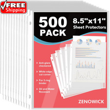 500 Pack Sheet Protectors 8.5 X 11 Inch Clear Page Protectors for 3 Ring Binder,