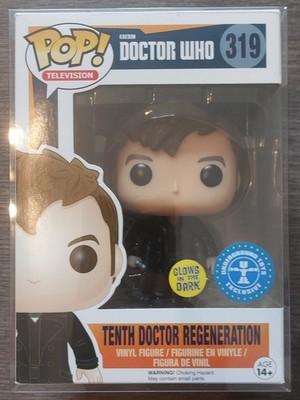 Funko Pop 319 Doctor Who TENTH DOCTOR REGENERATION Glow in the Dark w/ Protector